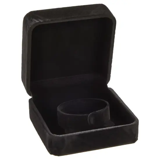 Small Velvet Jewelry Gift Box for Women, Bracelets, Rings, Earrings, Necklace (Black, 3.5 x 3.5 x 1.6 In) {1}