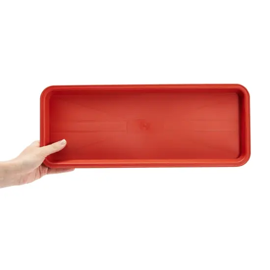 8 Pack Large Plastic Plant Drip Trays for Watering, Rectangular Planter Saucer Pans for Indoors, Outdoors, Garden Supplies (Terracotta Red, 16.5"L x 6.5"W) {3}