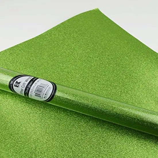 Best Creation Glitter Gift Wrap, 30 x 36-Inch Olive Green 2 ROLLS {5}