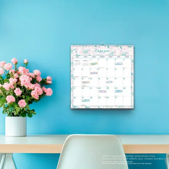 House of Turnowsky OFFICIAL | 2026 12 x 12 Inch (Hanging) 18 Months Monthly Square Wire-O Calendar | Sticker Sheet | July 2025 - December 2026 {3}