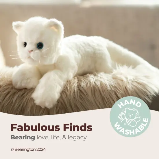 Bearington Collection Muffin Plush White Cat Stuffed Animal, 15 Inch, For Ages 3-14 {3}