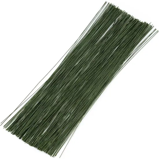 200 Pieces 22 Gauge Dark Green Floral Stem Wire 14 Inch Stem Wire Flower Making Accessory Florist Wire for Crafts Flower Arrangement Stem Wrapping DIY Bouquet Wreath Making Supplies {1}