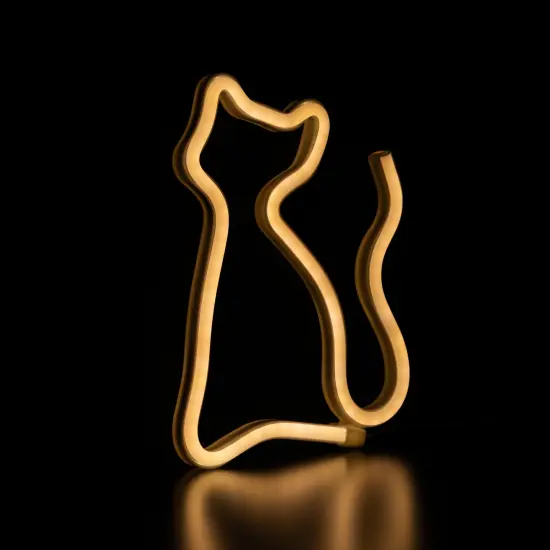 Northlight LED Cat Neon Lighted Wall Art - 9" - White {5}