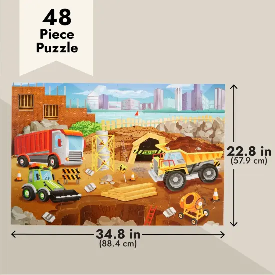 48 Piece Jumbo Floor Puzzle for Kids Ages 4-14, 2x3 Feet Giant Jigsaw Puzzles for Toddler Preschool Learning, Construction {3}