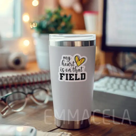 (3PCS) My Heart is on That Field Softball Sticker, Softball Stickers Decals, Sport Stickers,Motivational Vinyl Waterproof Stickers Decal for Books Laptops Phones Tumblers Water Bottles 3 x 3 Inch {5}
