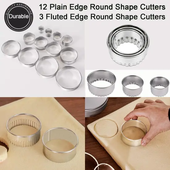 Cookie Cutter Set Circle, Heart, Star & More Shapes 27 Pieces {2}