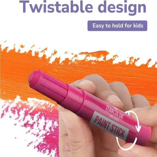 Tempera Paint Sticks - 12 Colors Kids Paints - Non-Toxic Washable Paint Sticks for Kids - Mess Free Quick Drying Art Supplies {4}