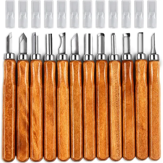 Wood Carving Knife Set - 20 PCS Hand Carving Tool Set for DIY Sculpture Carpenter Experts & Beginners {4}