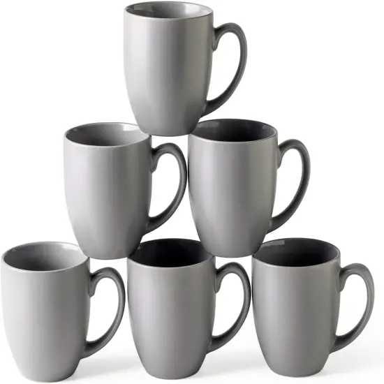 Coffee Mugs Set of 6, Ceramic coffee mugs with large handle for Men Women {1}