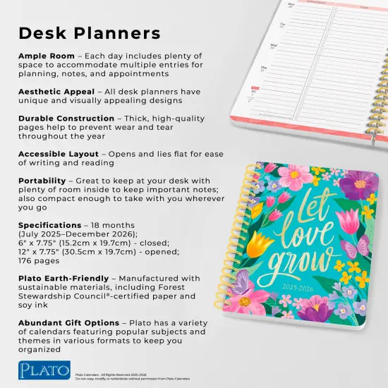 Bonnie Marcus OFFICIAL | 2026 6 x 7.75 Inch 18 Months Weekly Desk Planner | Foil Stamped Cover | July 2025 - December 2026 {6}
