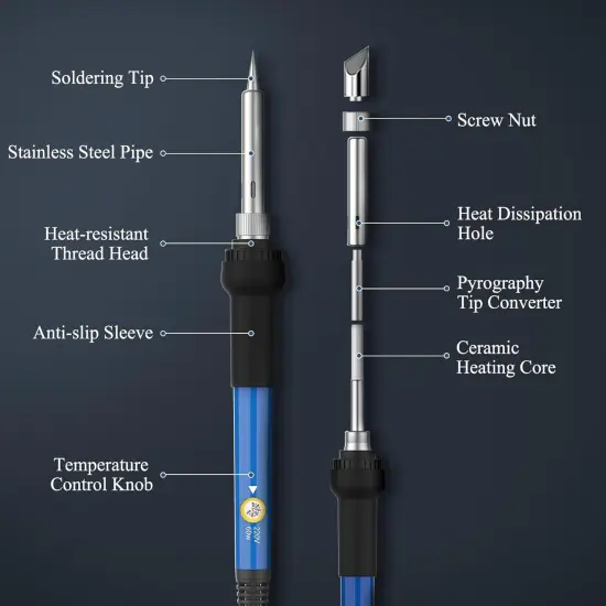 Wood Burning Kit 113pcs Professional Wood Burning Tool Adjustable Temperature Wood Burner Tools Set with Soldering Iron for Embossing Carving DIY Adults Crafts Beginners {4}