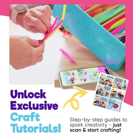 Arts & Crafts Summer Chest - 3000+ pcs Deluxe Craft Supplies Box, 2 Drawers, 18 Compartments, Sturdy Handle - Art Crafting Kit Easter Gifts for Kids, School Supply for Ages 4 5 6 7 8 9 10 11 12 {4}