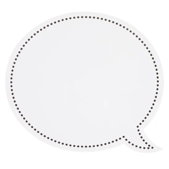 48 Pack Dry Erase Speech Bubble Cutouts for Bulletin Boards, Classroom Teaching Supplies, Available in 2 Designs, Solid and Dotted Outline, Laminated Erasable (9 x 8 Inches) {7}