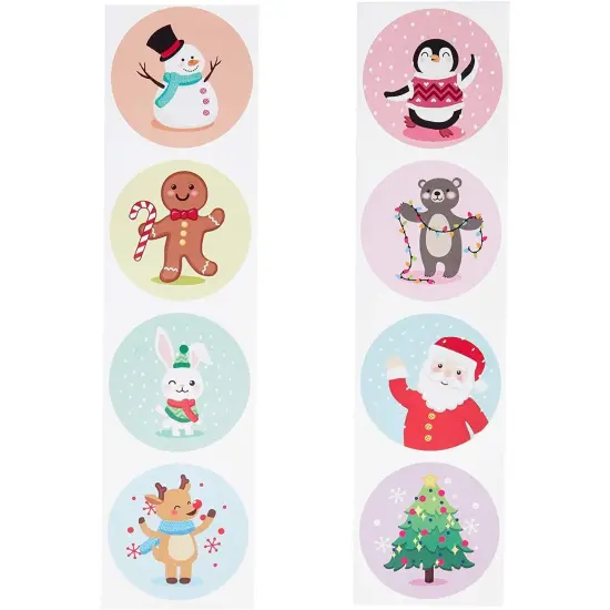 1000 Count Stickers, Assorted Designs Sticker Roll, Christmas {5}