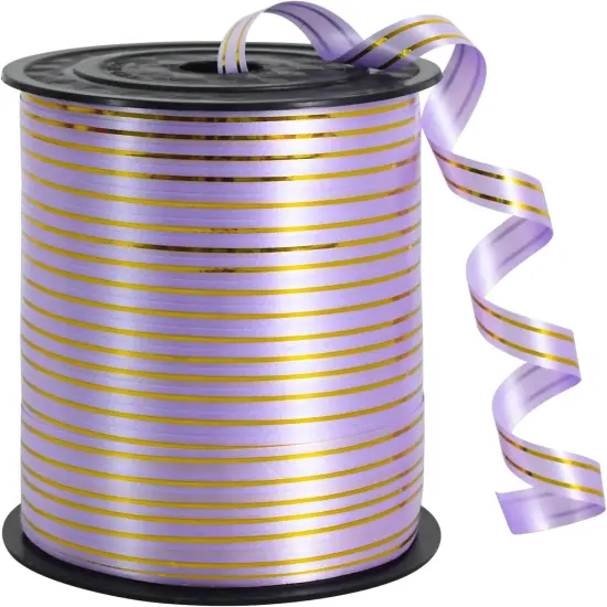 Curling Ribbon-Light Purple Gold Balloon Curling Ribbons-250 Yards Balloon String for DIY Decor Gift Wrapping Ribbons and Bows for Christmas New Year Birthday Gifts Graduation Supplies {1}
