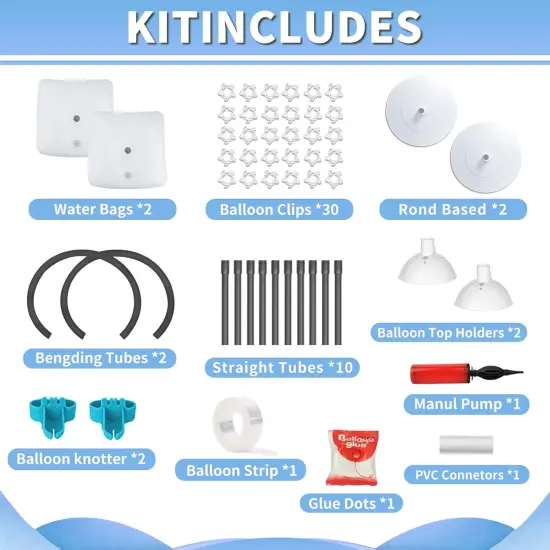 Balloon Arch Kit - Bendable 8.2FT & 6FT Balloon Arch Stand with Base and Manual Pump, Versatile Half Arch Balloon Stand for Birthday, Wedding, Baby Shower, Holiday, and Graduation Party Decorations {3}