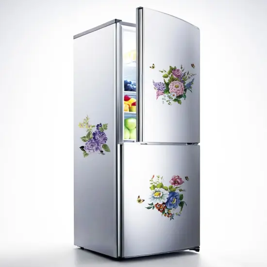 3Pieces Flower Wall Decals Vinyl Peony Wall Decals Peel and Stick Floral Wall Stickers Decor for Living Room Bedroom Girls Room {3}