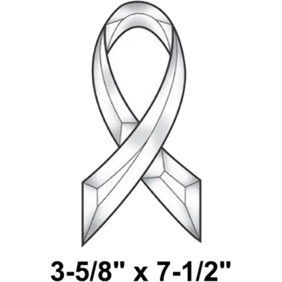 3-5/8" x 7-1/2" Exquisite Clear Glass Awareness Ribbon Bevel Cluster EC140 {2}