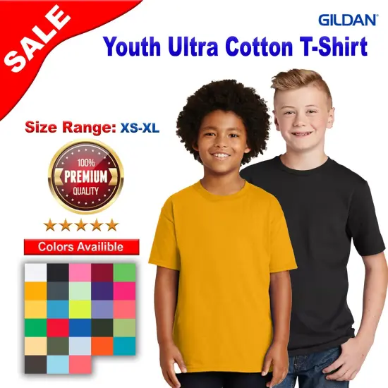 12 Pack: Gildan&reg; Youth Ultra Cotton Short Sleeve Crewneck T-Shirt {2}