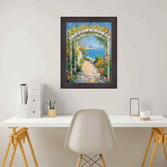 Flat Coffee Bean Wood Grain Picture Frame 30x30 frame {4}