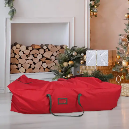 Northlight 7.5&rsquo; Red and Green Rolling Artificial Christmas Tree Storage Bag {4}