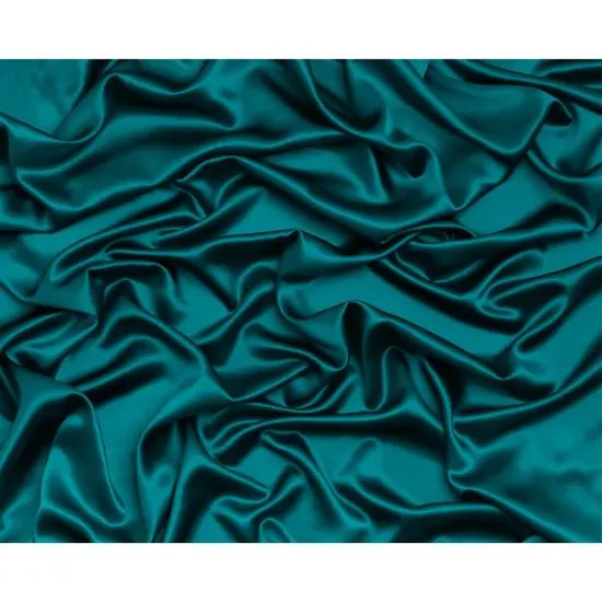 1 Yard Deep Teal Silk Crepe Back Satin Elegant Solid Smooth Luxury Fabric 44 inch Width {3}