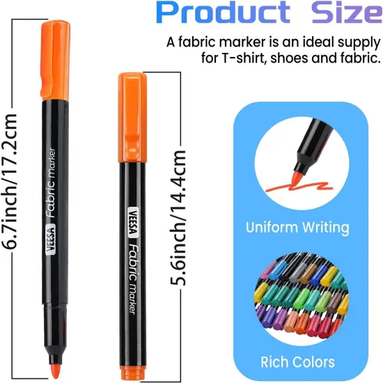 24 Colors Fabric Markers Permanent {2}