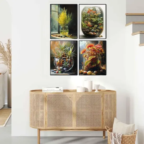 4 Pack Paint by Numbers Kit - 24x30 inches (Bottled Flowers) {5}