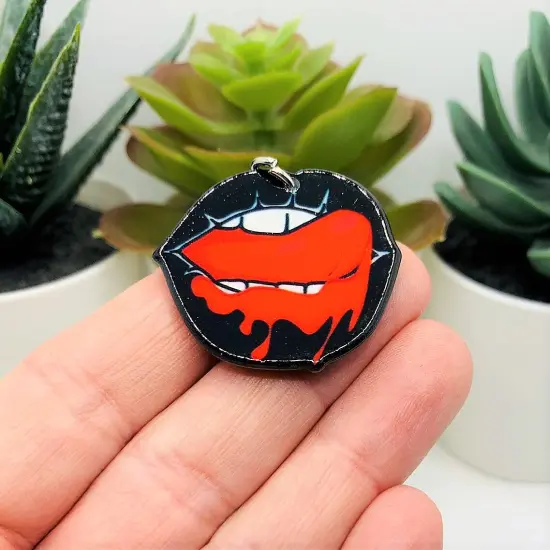 Punk Bloody Birthday Mouth Charms, 31x34mm {2}