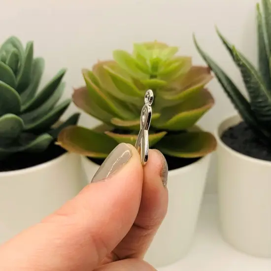 Gray Awareness Diabetes Ribbon Charms, 20x9mm {4}