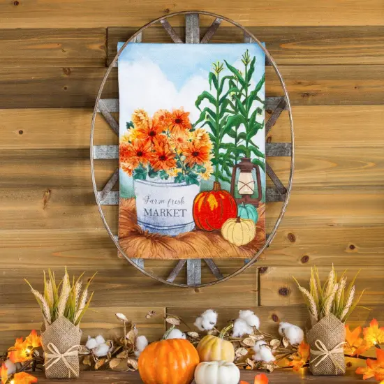 Farm Fresh Market Fall Garden Flag 2 Sided Burlap {2}