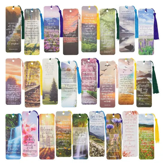100 Pack Christian Bookmarks with Religious Scriptures, Bible Verse Book Markers (6 x 2 In) Multicolor {1}