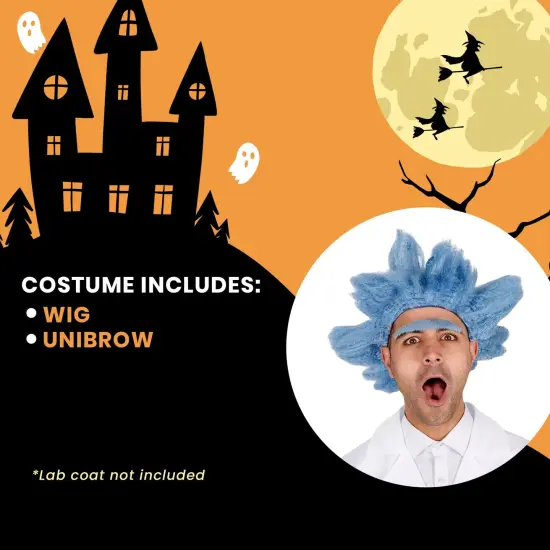 Mad Scientist Adult Costume Wig with Unibrow | One Size {5}