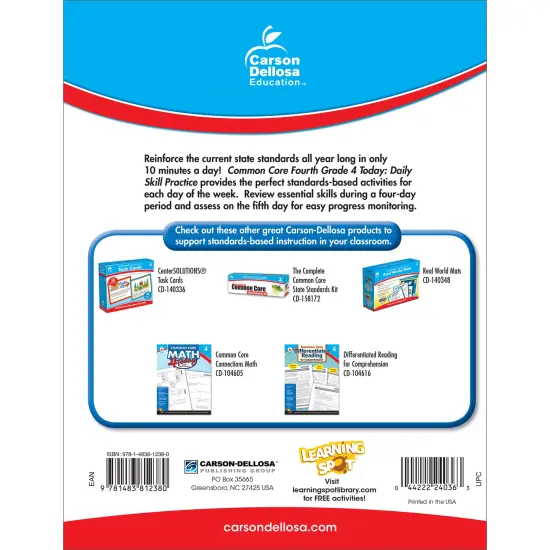 Carson Dellosa Common Core 4 Today 4th Grade Workbook, 40 Weeks of Math, Language Arts, Science, and Social Studies Activities, Classroom or Homeschool Curriculum {2}
