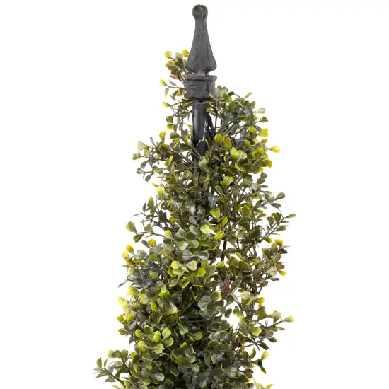 Northlight Two-Toned Boxwood Spiral Potted Artificial Topiary Tree - 46.5" Green {5}