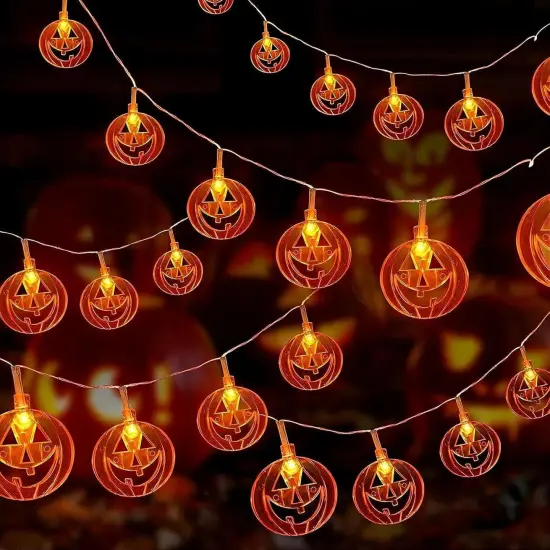 Halloween Pumpkin String Lights - 15Ft 30 LED {3}