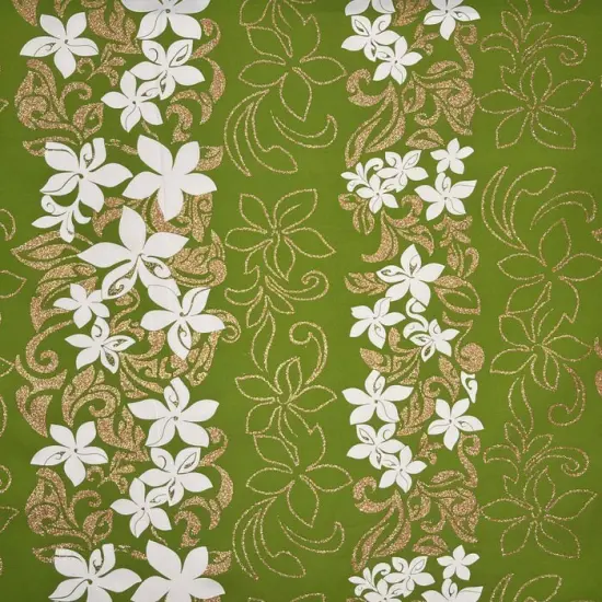 1 Yard Tiare Garden Glitter Polyester Poplin Fabric, 60" Wide Inspired GREEN {3}