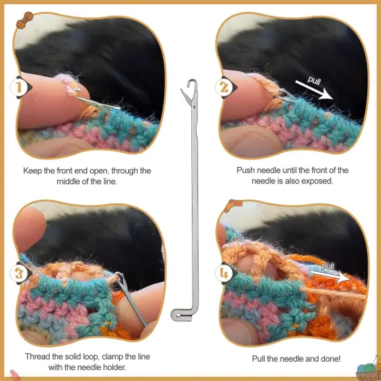 7 pcs Latch Crochet Hooks Sewing Needles DIY Weave Knitting Tools for Revamping Sweater or Socks {6}