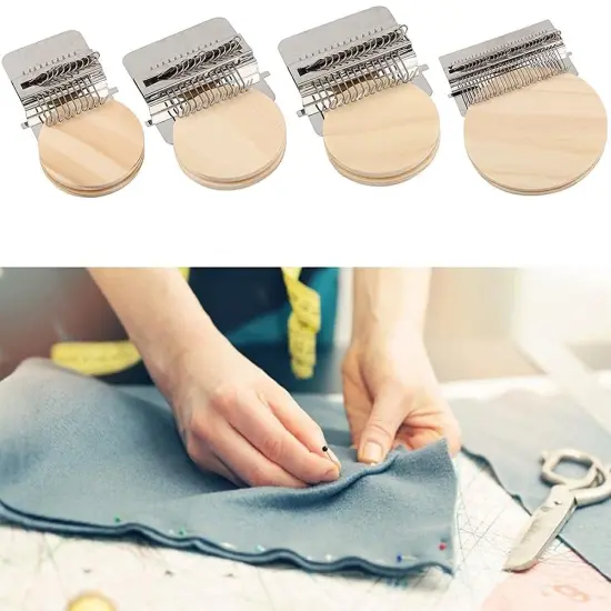 Small Loom Speedweve Type Weave Tool,darning Loom Quickly Mini Mending Convenient Darning Loom for Mending Jeans Socks Clothes Loom Machine Makes Beautiful Stitching Diy Weaving Arts (14 Hooks) {4}