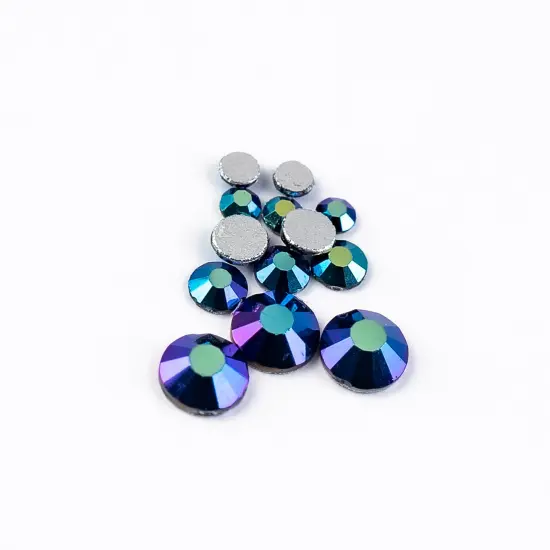 Crystal Lane DIY Combo Glass Flatback Rhinestones SS3 / SS6 / SS12 Jet AB {1}