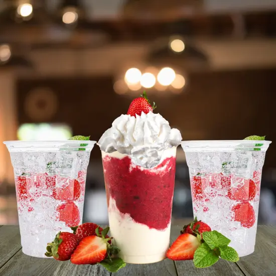 Greener Settings Clear Compostable Disposable Cups 16 Ounce [50 Cups] {2}