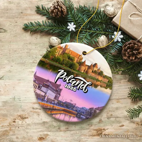 Vibrant Poland Cultural Heritage Ornament, Eastern European Landmarks Christmas Gift and Warsaw Souvenir {6}
