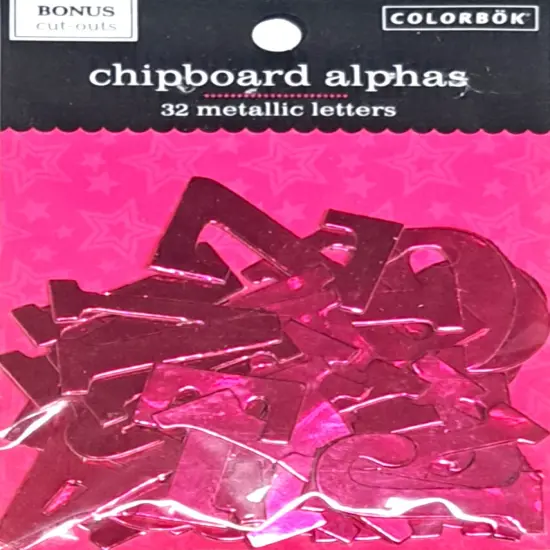 Colorbok Pink Foil Alphabet Chipboard Embellishments {1}