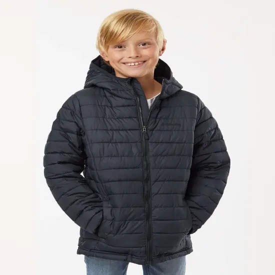 Columbia&reg; Youth Powder Lite Hooded Jacket Black {3}