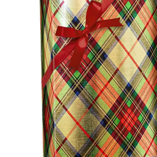 Plaid Christmas Wrapping Paper Traditional Gold Plaid 24 ''x417 ' T Gold Plaid {4}