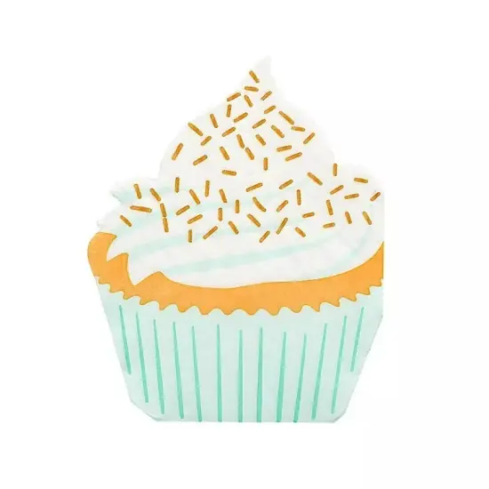 20 White Orange 11x9 in Cupcake Paper Cocktail Napkins Party Events Decorations {1}