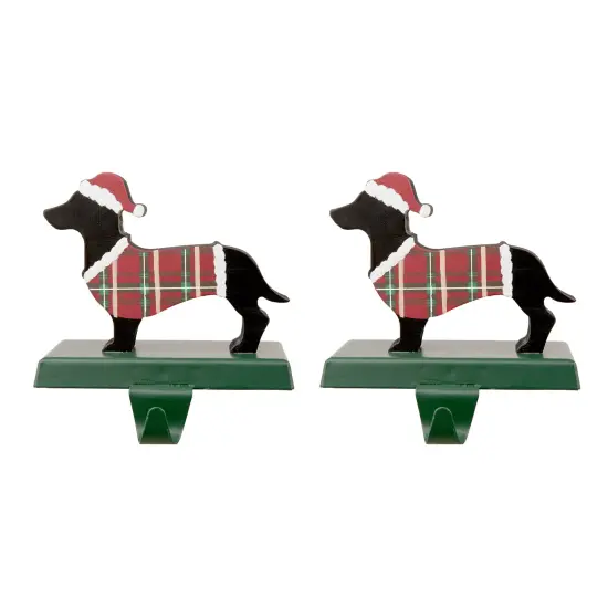 Wooden/Metal Reindeer/Dashshund Stocking Holder Set of 2-"Dachshund" {6}
