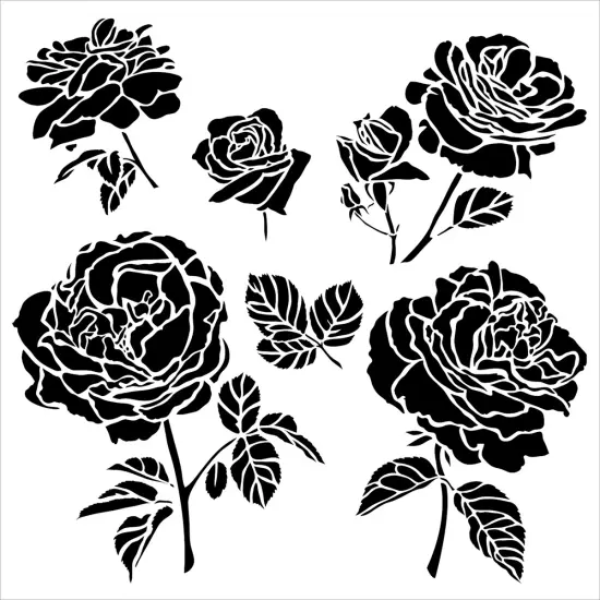 Crafter's Workshop Template 6"X6"-Cabbage Roses {3}
