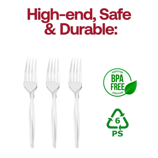 Clear Plastic Disposable Forks (1000 Forks) {4}
