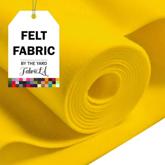 FabricLA Acrylic Felt Fabric - 72" Inch Wide 1.6mm Thick Felt by The Yard - Use Soft Felt Sheets for Sewing, Cushion, and Padding, DIY Arts & Crafts (5 Yards, Yellow) {1}